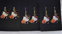 Image 6 of Halloween Hello Kitty Earrings, Spooky Gold Plated Charms