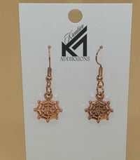 Image 2 of Rose Gold Spiderweb Earrings: Alloy Steel Halloween Jewelry