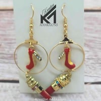 Image 2 of lipstix & stilletos handcrafted earrings