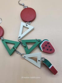 Image 7 of Watermelon Drop Handpainted Earrings