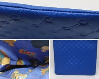 Image 8 of Handcrafted Faux Leather Royal Blue Purse, Makeup Bag, Pencil Case