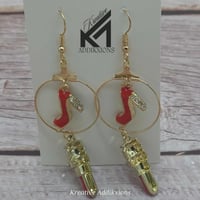Image 3 of lipstix & stilletos handcrafted earrings