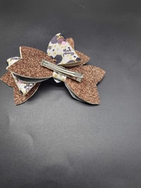 Image 8 of Brown girl Glitter 2pc hairbow set