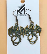 Image 1 of Handcrafted Bohemian Vintage Turquoise Dangle Earrings Set Retro Boho Ocean Theme