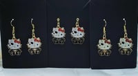 Image 9 of Halloween Hello Kitty Earrings, Spooky Gold Plated Charms