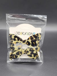 Image 10 of Leopard suede & glitter faux leather glitter 2pc hair bow set