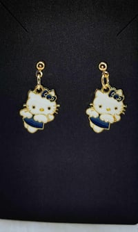 Image 10 of Halloween Hello Kitty Earrings, Spooky Gold Plated Charms