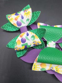 Image 3 of Mardi Gras 3pc Hairbow Set