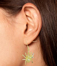 Image 3 of Gold Spider Earrings: Halloween Jewelry