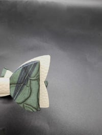 Image 10 of Embossed Dark Green Hair Bows: Faux Leather Cream Set