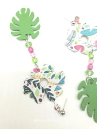 Image 2 of Blossom Breeze Dangles Handcrafted faux leather earrings