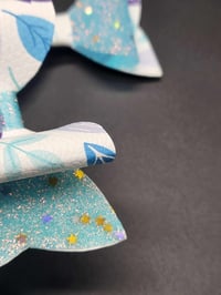 Image 4 of Faux leather glitter jelly 2pc Hairbow set