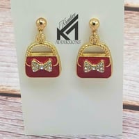 Image 2 of Kreative Addikxions red purse earrings