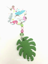 Image 3 of Blossom Breeze Dangles Handcrafted faux leather earrings