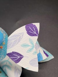 Image 5 of Faux leather glitter jelly 2pc Hairbow set