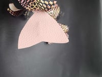 Image 4 of Black glitter gold and pink distressed 3pc hairbow set