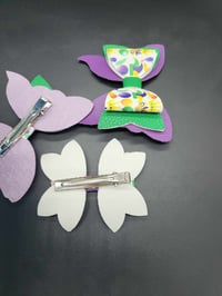 Image 6 of Mardi Gras 3pc Hairbow Set