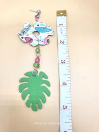 Image 4 of Blossom Breeze Dangles Handcrafted faux leather earrings