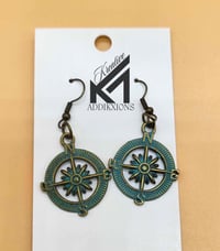Image 4 of Handcrafted Bohemian Vintage Turquoise Dangle Earrings Set Retro Boho Ocean Theme