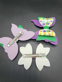 Image 7 of Mardi Gras 3pc Hairbow Set