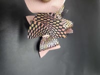 Image 5 of Black glitter gold and pink distressed 3pc hairbow set