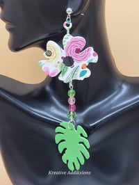 Image 5 of Blossom Breeze Dangles Handcrafted faux leather earrings