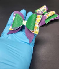 Image 8 of Mardi Gras 3pc Hairbow Set