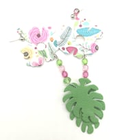 Image 6 of Blossom Breeze Dangles Handcrafted faux leather earrings