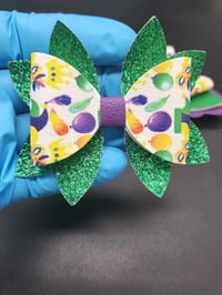 Image 9 of Mardi Gras 3pc Hairbow Set