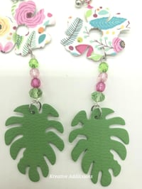 Image 7 of Blossom Breeze Dangles Handcrafted faux leather earrings