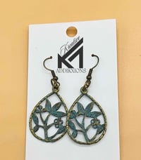 Image 7 of Handcrafted Bohemian Vintage Turquoise Dangle Earrings Set Retro Boho Ocean Theme