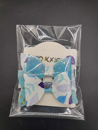 Image 9 of Faux leather glitter jelly 2pc Hairbow set