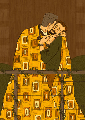 the pitt jack & robby kiss print