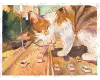 Image 2 of Alla Prima Kitty Art Print