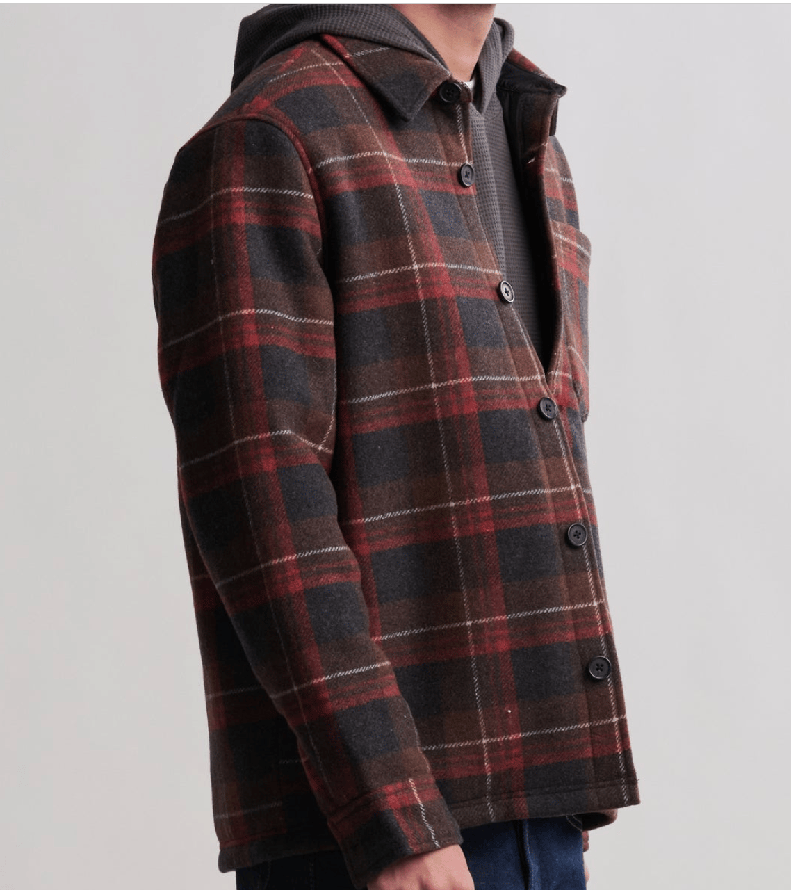 Men's Plaid Shirt Style Jacket - Image 2 of 3