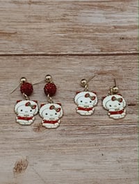 Image 1 of Christmas Hello Kitty earrings