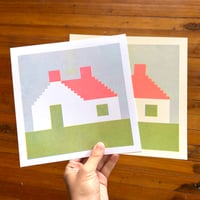 Schoolhouse Quilt Block Print