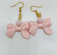 Image 1 of Pretty in Pink Bow Earrings