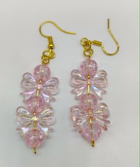 Image 2 of Pretty in Pink Bow Earrings