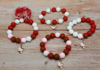 Image 1 of Hello Kitty Red N' White Charmed Bracelets