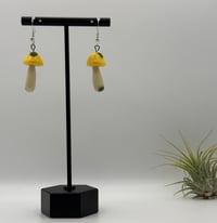 Image 2 of Glowing Moss Covered Mushroom Earrings