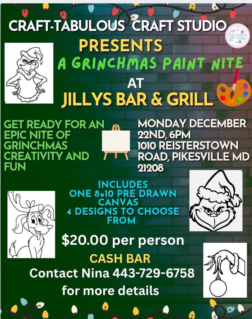 Image of Grinchmas paint nite  at Jilly’s 