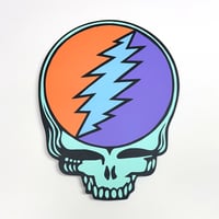 Image 1 of 12" Woodcut Stealie Painting - 11