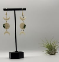 Image 3 of Opal Inspired Goddess Moon Earrings
