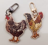 Image 2 of Hen and rooster keychain