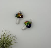 Image 1 of Tie Dye Mushroom Earrings