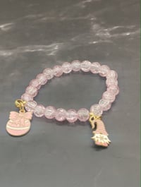 Image 7 of 3pc stacked Crystal Pink Christmas Bracelet