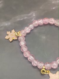 Image 6 of 3pc stacked Crystal Pink Christmas Bracelet