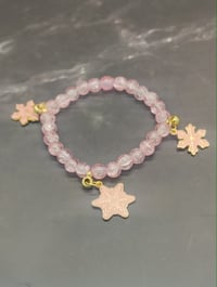 Image 2 of 3pc stacked Crystal Pink Christmas Bracelet
