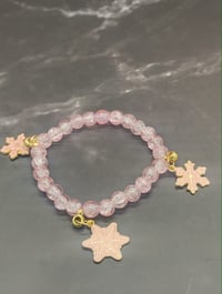 Image 4 of 3pc stacked Crystal Pink Christmas Bracelet